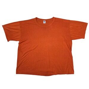 Vintage Russell Athletic Mens XXL Orange T Shirt Made USA Single Stitch Retro
